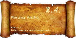 Marjay Anikó névjegykártya
